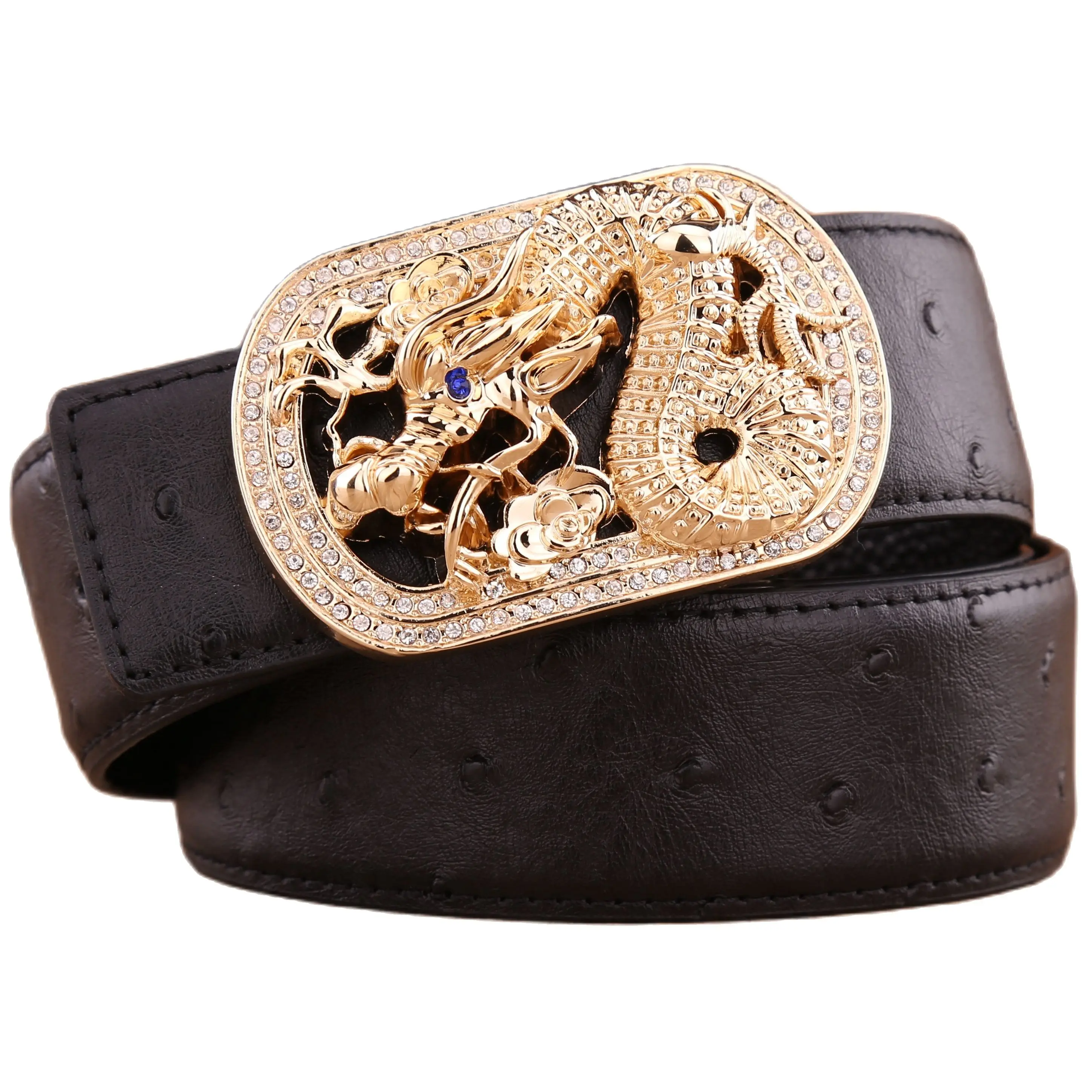 Мужские ремни из натуральной воловьей кожи в стиле страуса 125 см | Аксессуары для