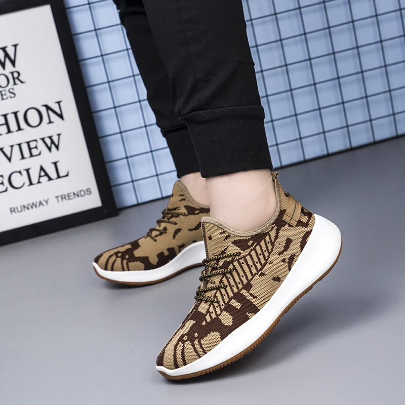 Модные мужские кроссовки для бега трикотажные дышащие спортивные уличные