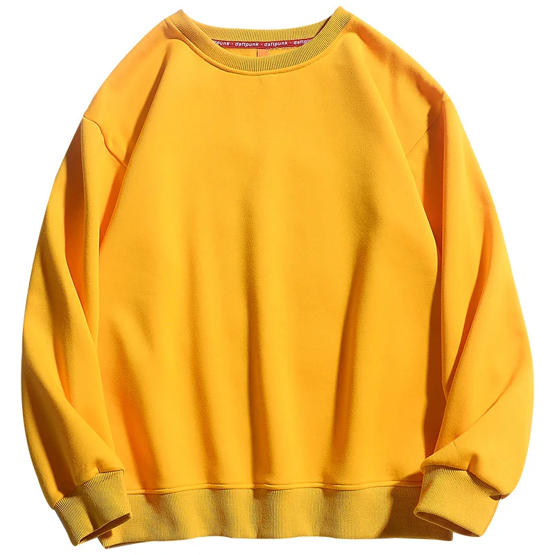 Однотонная толстовка Мужская черная белая с длинным рукавом новый стиль 2021