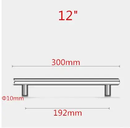 12inch 192mm Дверца кухонного шкафа из нержавеющей стали Т-образная ручка для шкафа Мебельная ручка ящика шкафа Ручка - Цвет: 12inch 192mm