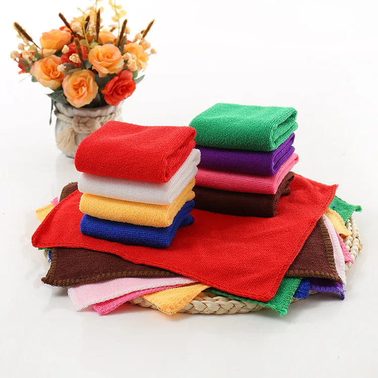 

Solid Color Soft Square Car Cleaning Towel Microfiber Hair Hand Bathroom Towels WB2937