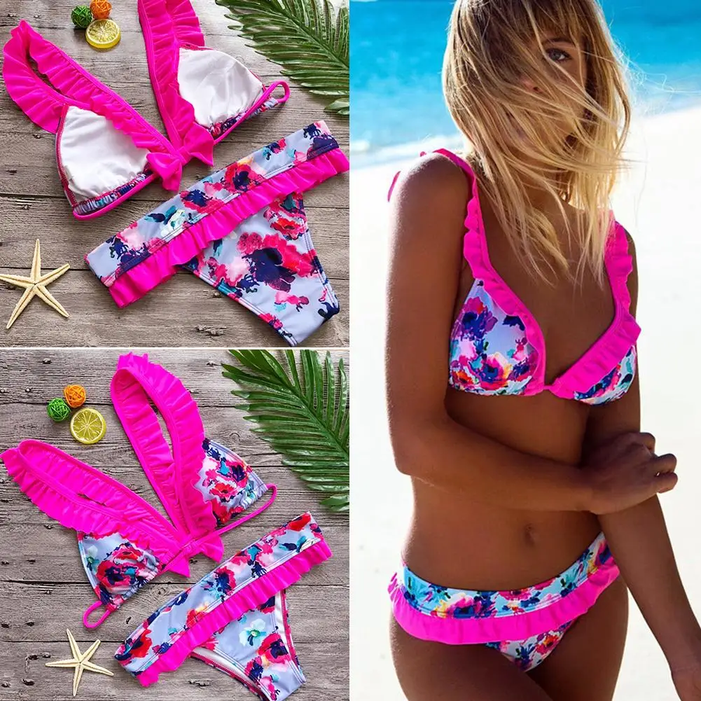 Женский сексуальный бандажный комплект бикини с чашками пуш-ап мягкий женский