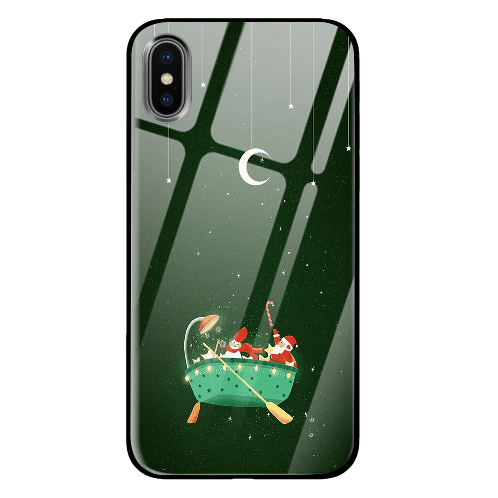 10 Роскошный Рождественский постер из закаленного стекла для iPhone 5 5S 6 6s 7 8 Plus X XS XR 11 Pro Max - Цвет: 10