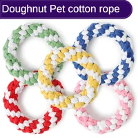 pet supplies pet toy two color dog knot doughnut cotton rope dog toy knitting dog knot dog supplies dogs pets accessories