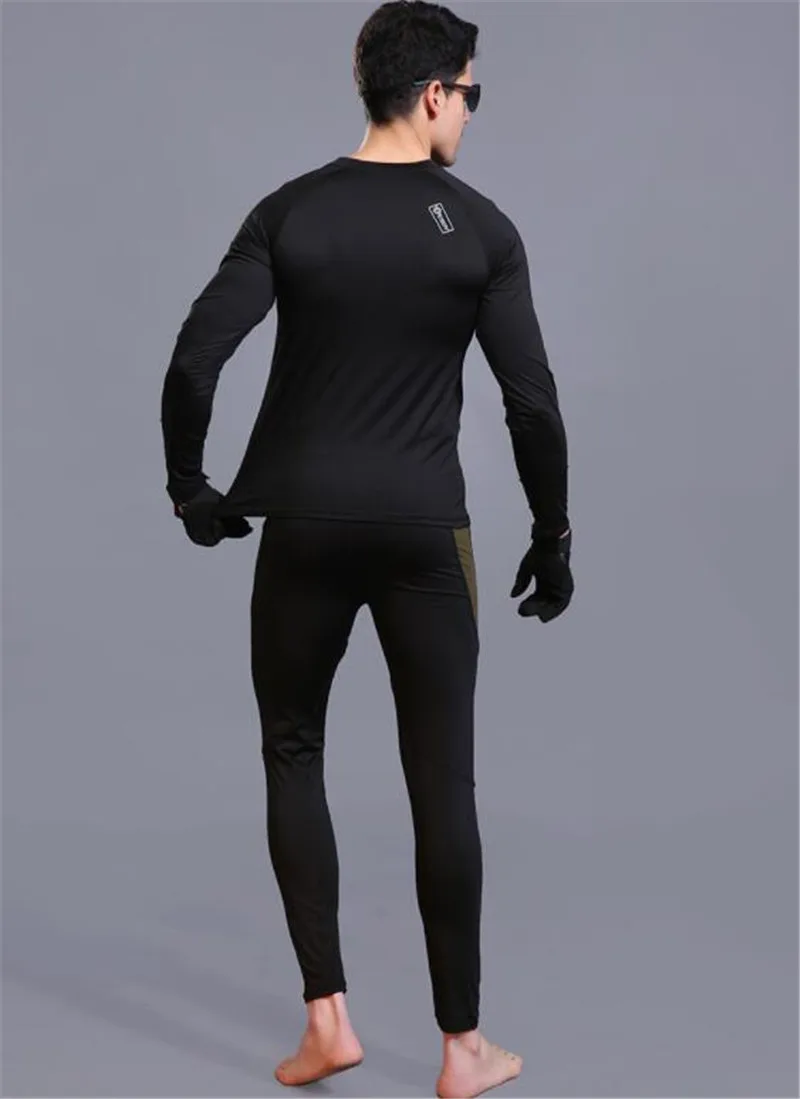 ESDY мужские зимние комплекты термобелья Быстросохнущий Спортивный костюм