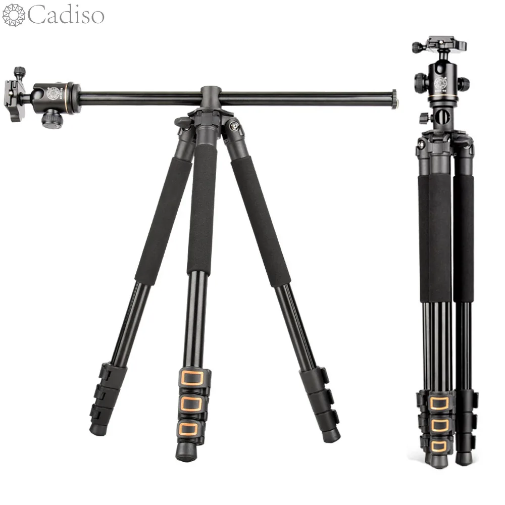 Cadiso Q298H Horizontal Overhead Tripod for Camera Video Professional Extendable Tripod with Quick Release Plate Ball Head