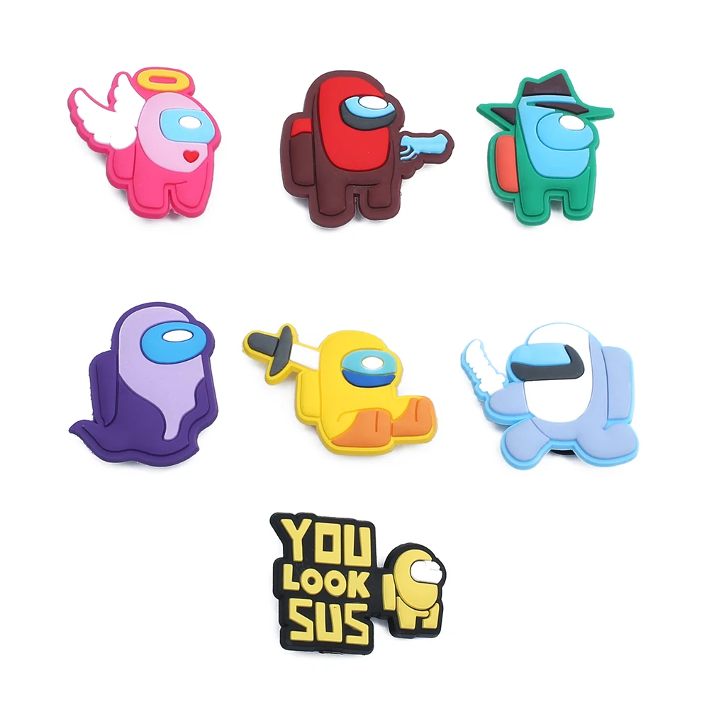 6~12pcs/set Cute Animals Pretty Crystal glass paste PVC Shoes Charms Fit Croc Shoes/Wristbands Children Party Birthday Gift