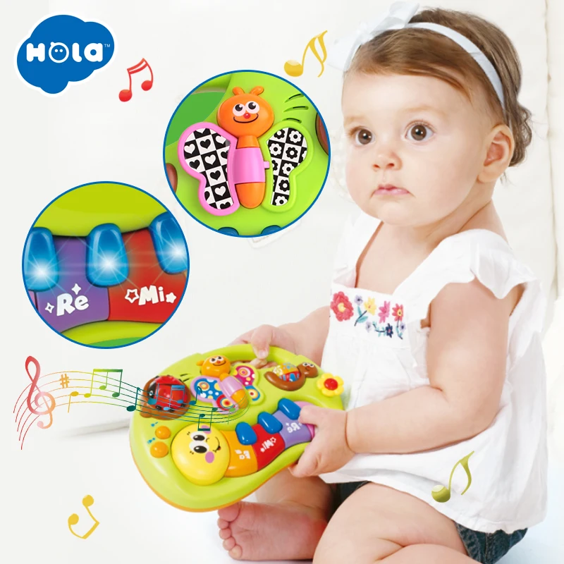 HOLA 927 детские игрушки обучающая машина, игрушка с подсветкой и музыкой и обучающими сюжетами, Игрушка музыкальный инструмент для малышей 6 месяцев