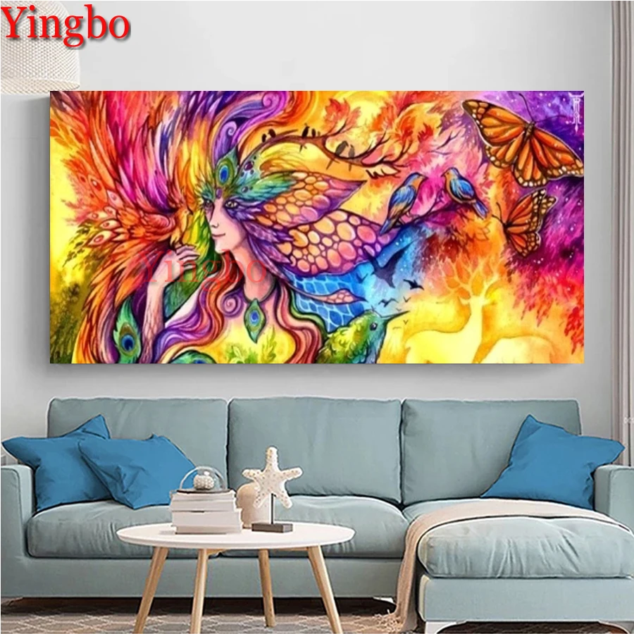 Алмазная живопись большого размера 5D сделай сам фэнтезийная бабочка сказочная