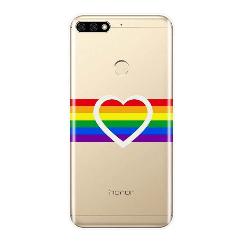 Для Huawei Honor 7 8 9 10 Lite 7S 7X 7A 7C Pro Чехол для телефона силиконовый LGBT гей сердце мягкая