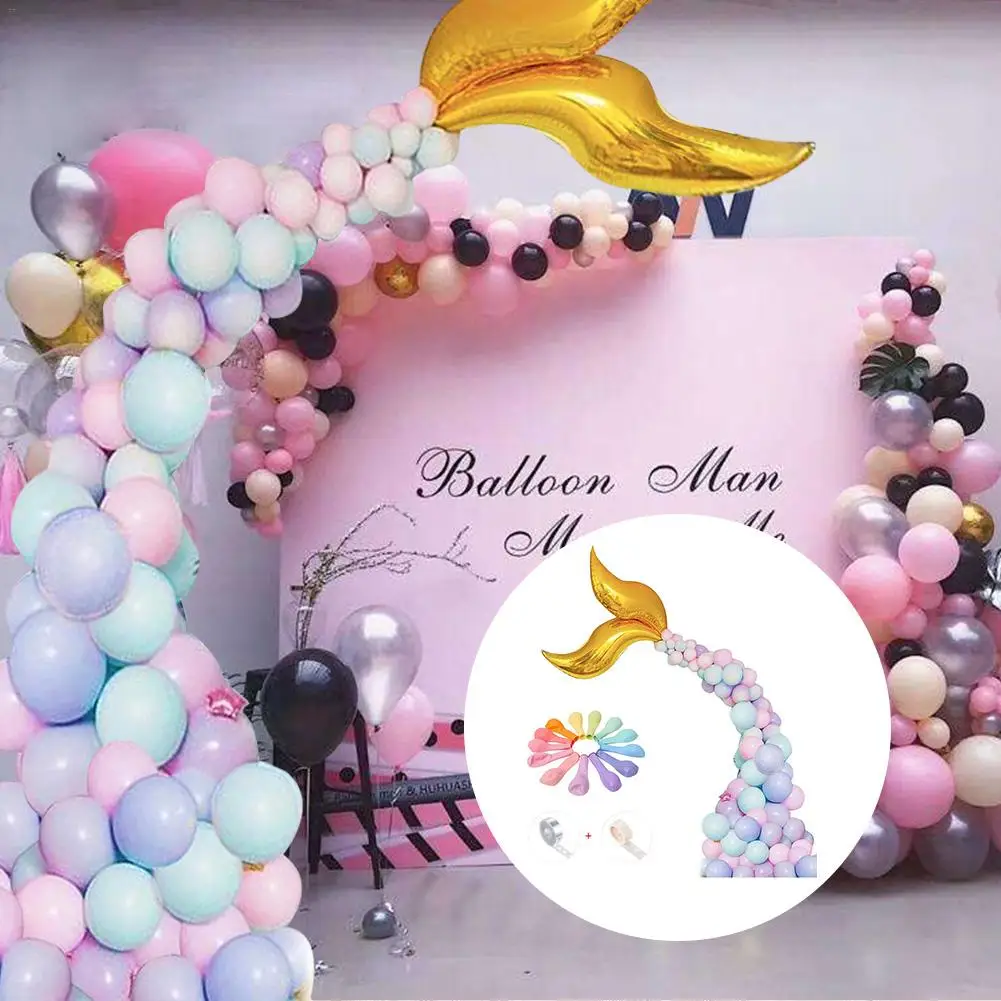 102 шт. набор воздушных шаров с хвостом русалки макарон вечерние принадлежности