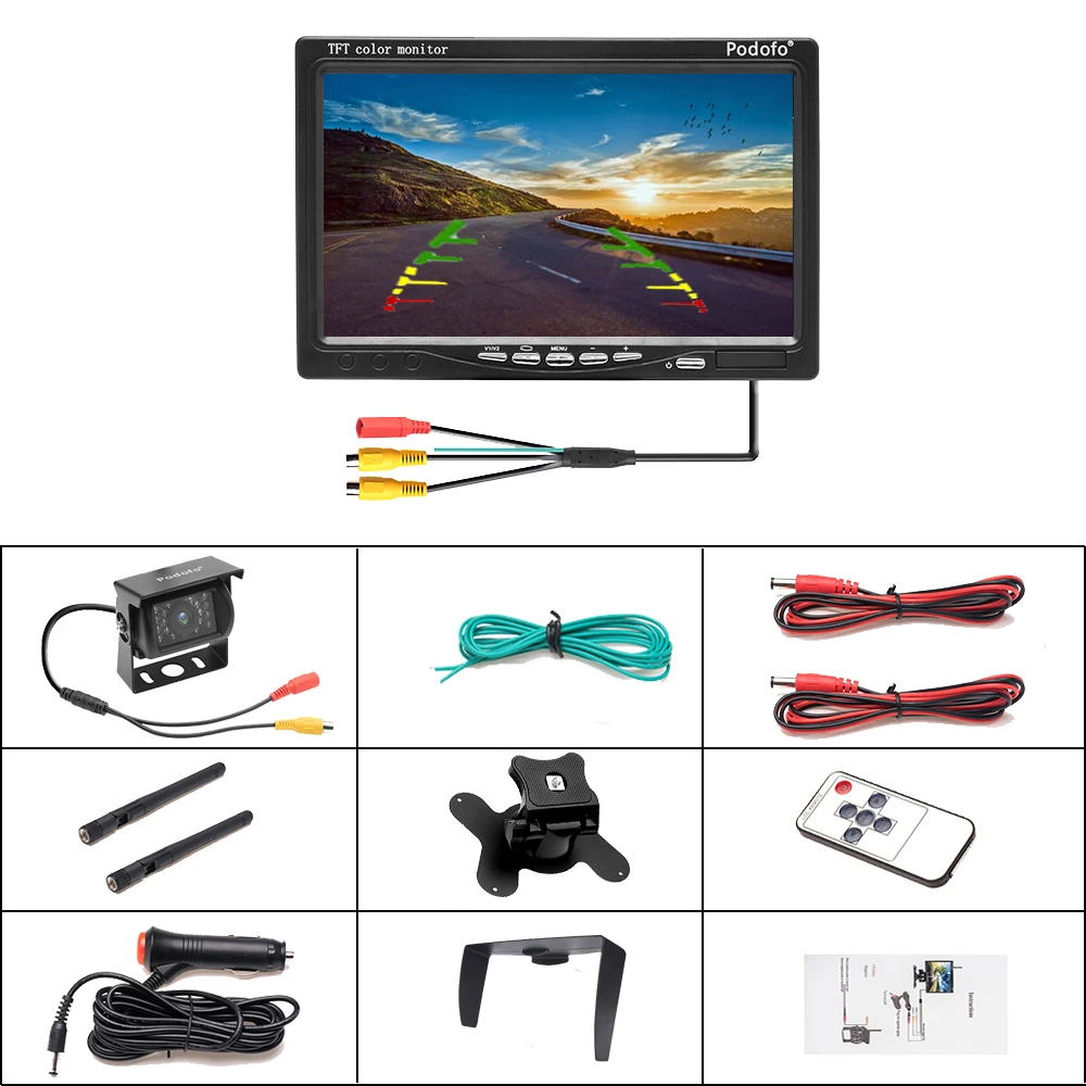 Podofo автомобильный монитор для грузовика RV прицеп дом на колесах автобус Camper