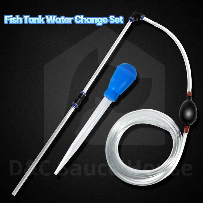 

Fish Tank Water Change, Mini Aquarium Vacuum Siphon Cleaner Changer Pump with Hose Controller Clamp Fecal Suction Device