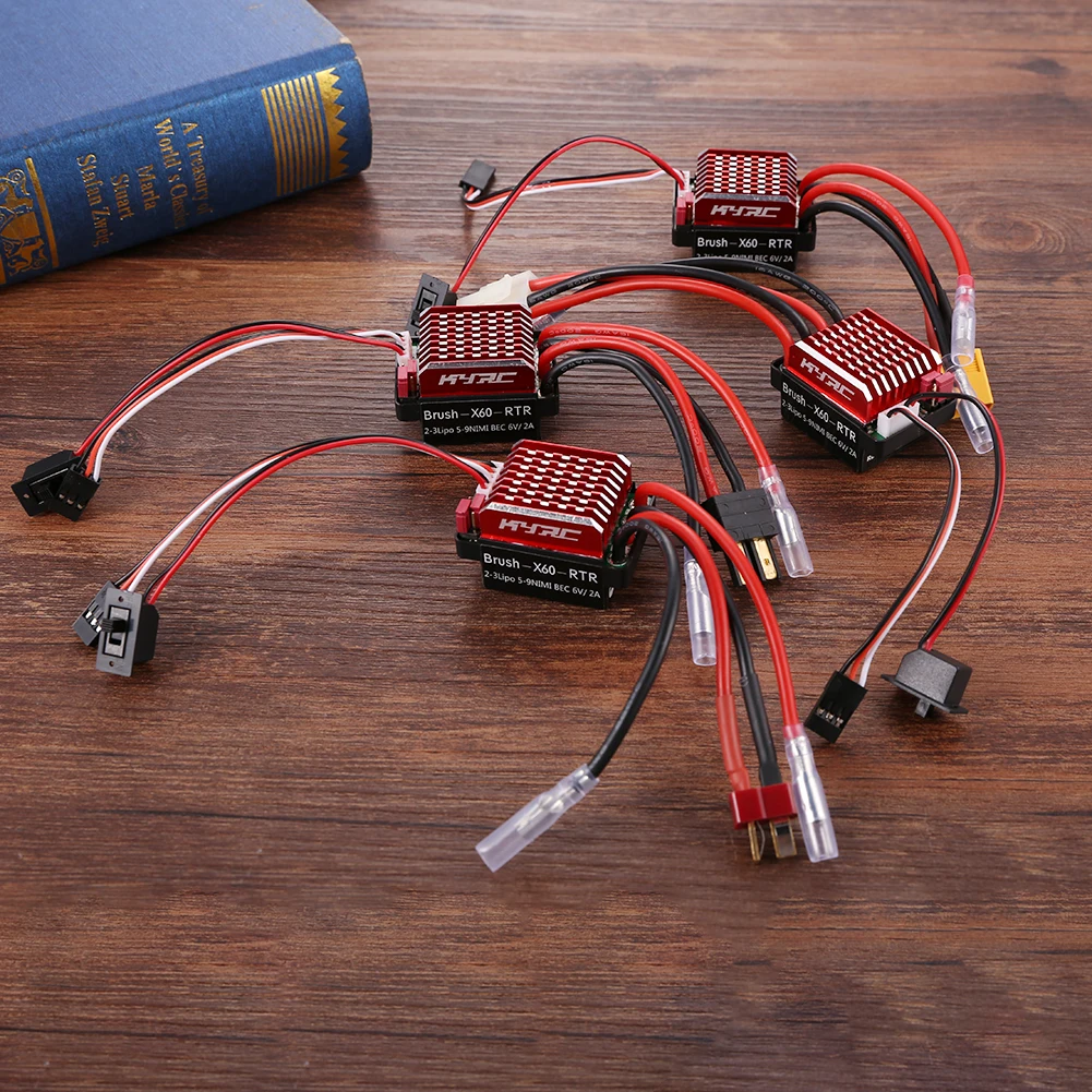 

60A Brushed Speed Controller Learning Study Toy Motor ESC Electrical Educational Gifts for 1/ 10 RC Car Buggy Monster