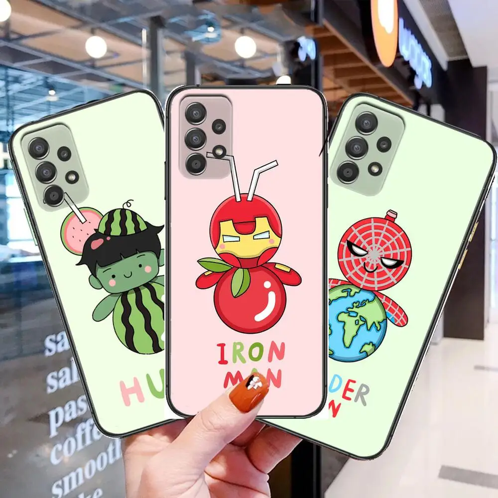 

Cute Marvel Avengers Phone Case Hull For Samsung Galaxy A70 A50 A51 A71 A52 A40 A30 A31 A90 A20E 5G a20s Black Shell Art Cell Co