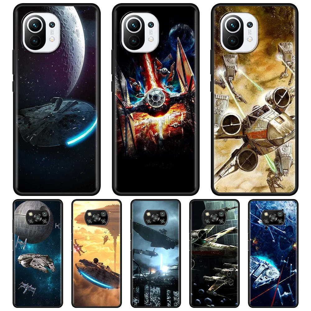 

SmartPhone Case For Xiaomi Poco X3 NFC F1 F3 X3 GT M3 Pro 5G Silicone Fundas Black Soft Fitted Shell Star Space Ship Wars