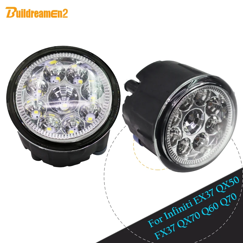 

Buildreamen2 For Infiniti EX37 QX50 Q60 Q70 FX37 QX70 1 Pair Car LED Light Fog Light Daytime Running Light Yellow White Blue 12V