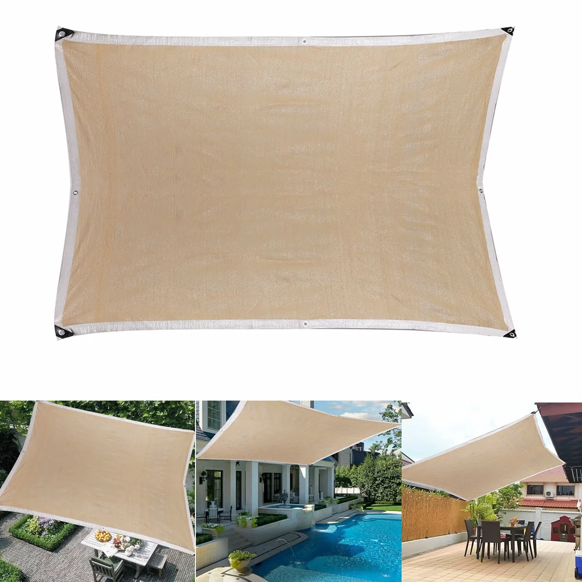 

4 Sizes Car Awning Waterproof SunShade Sail Outdoor Rectangle Shade Sail Garden Terrace Canopy Swimming Yard Sail Beach