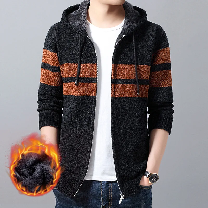 Свитер теплый модный новинка Мужские осенне-зимние пальто термальный плотный
