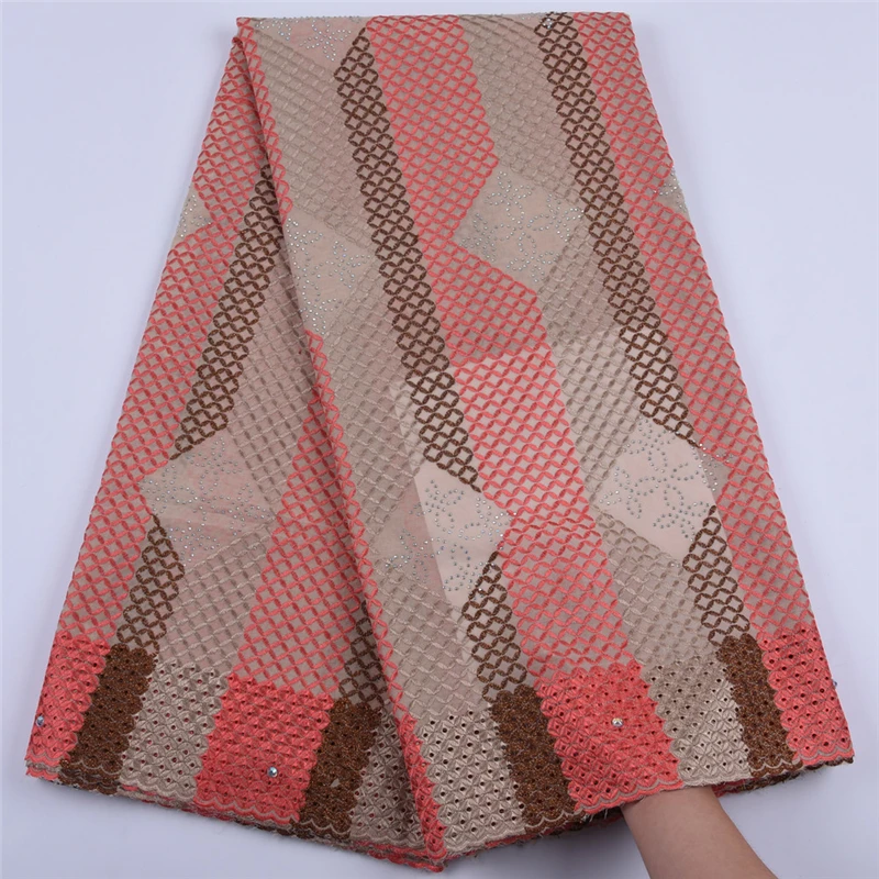 Новейшая Африканская Хлопковая сухая кружевная ткань многоцветная швейцарская