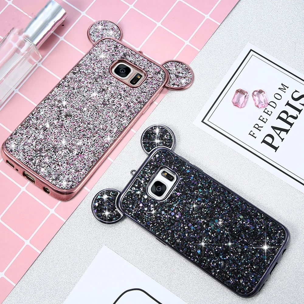 Роскошный мультяшный чехол LAPOPNUT с объемными ромбовидными ушками мыши тонкий