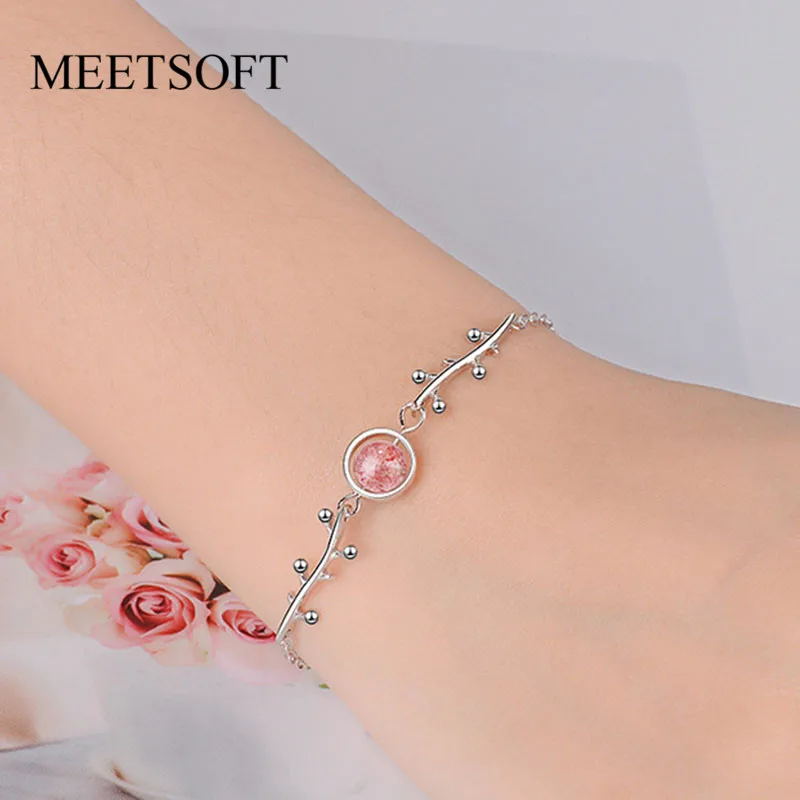 MEETSOFT серебряный цвет аксессуары трендовый браслет с изображением клубники для