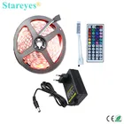 1 компл. 5 м 300 светодиодный SMD 5050 RGB светодиодный ная лента DC12V лента не водонепроницаемая полоса фонарик освещение с ИК-пультом + адаптер питания 3A