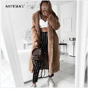 Осенне-зимнее женское пальто, повседневные шерстяные одноцветные куртки, блейзеры, женское элегантное двубортное длинное пальто для девушек размера плюс 5XL
