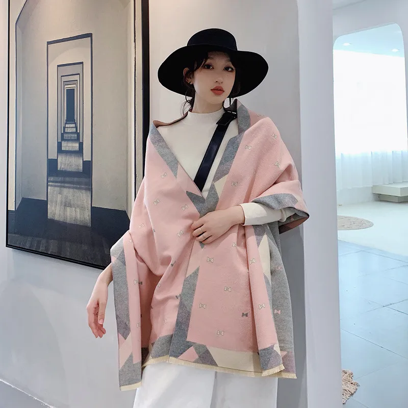 2021 роскошный брендовый Женский кашемировый шарф хиджаб из пашмины теплые шали и