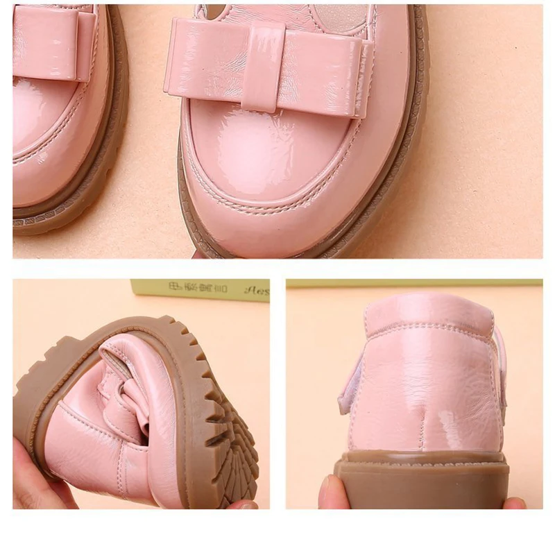 Детская обувь для девочек Обувь принцессы Кожаные сандалии розового и черного