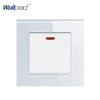45a switch wallpad luxury crystal glass 110v 250v eu uk standard wall led indicator 45a kitchen air condition wall switch