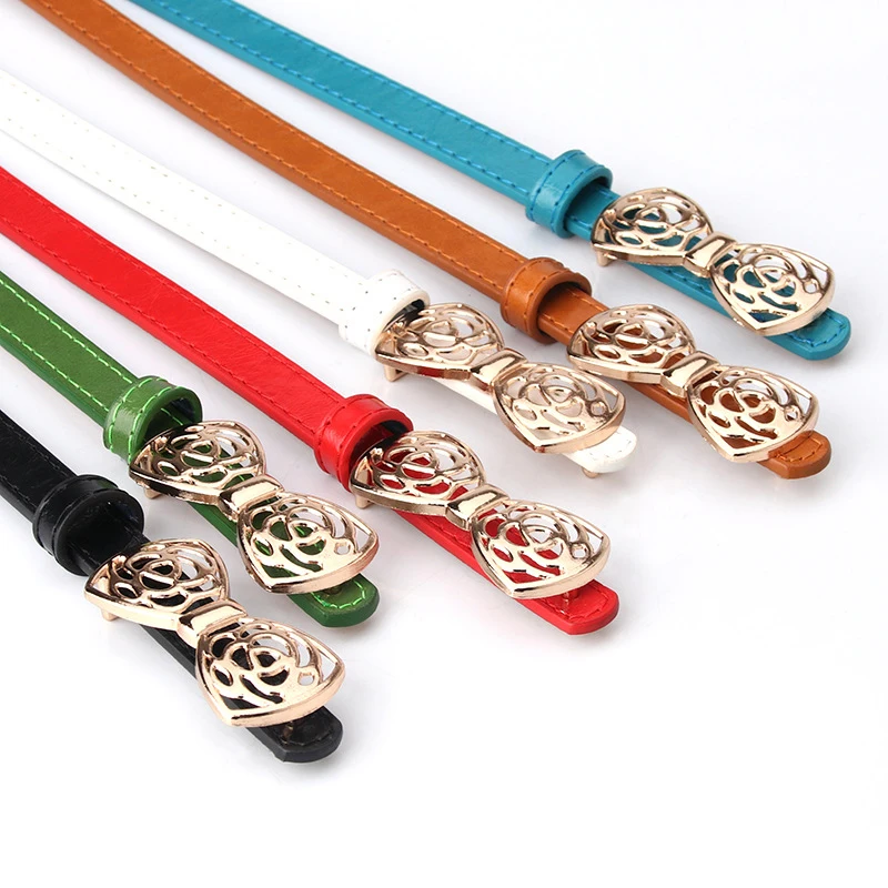 

1psc Fashion Women belt Summer 6 Color Women belts Luxury Brand Colorful Bow Leather Belt Ladies Waistband Apparel Accessories