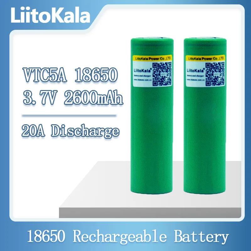 Литокала Max 40A Pulse 60A оригинальный аккумулятор 18650 VTC5A 2600mAh высокой емкости для разряда.