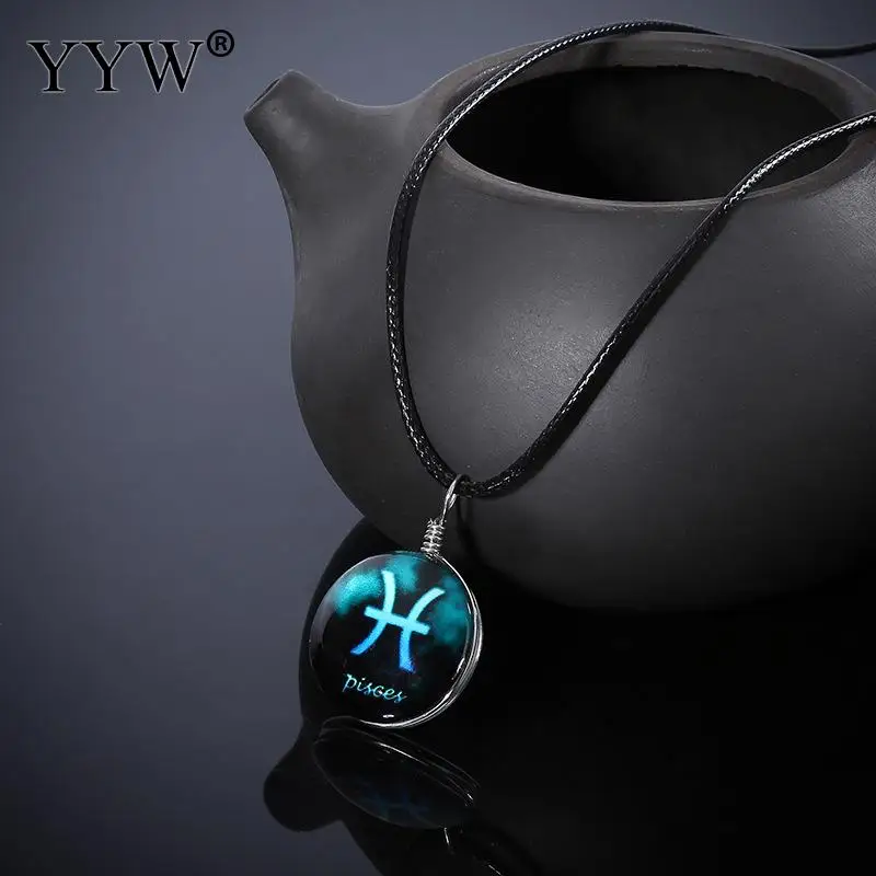 Новинка модное ожерелье унисекс с созвездиями 12 знаков Зодиака Подвески кожаный