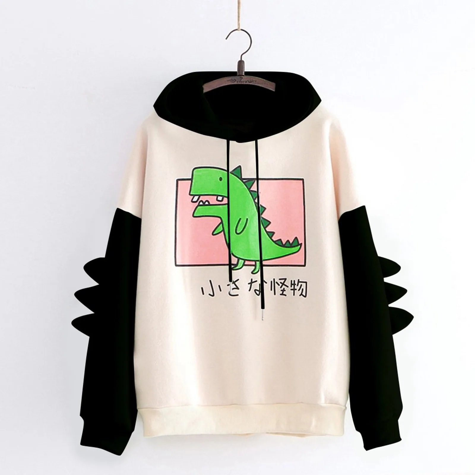 ISHOWTIENDA Fashion Women Casual Print Long Sleeve Splice Dinosaur Sweatshirt Tops Women Sweetshirts Худи Оверсайз Женские