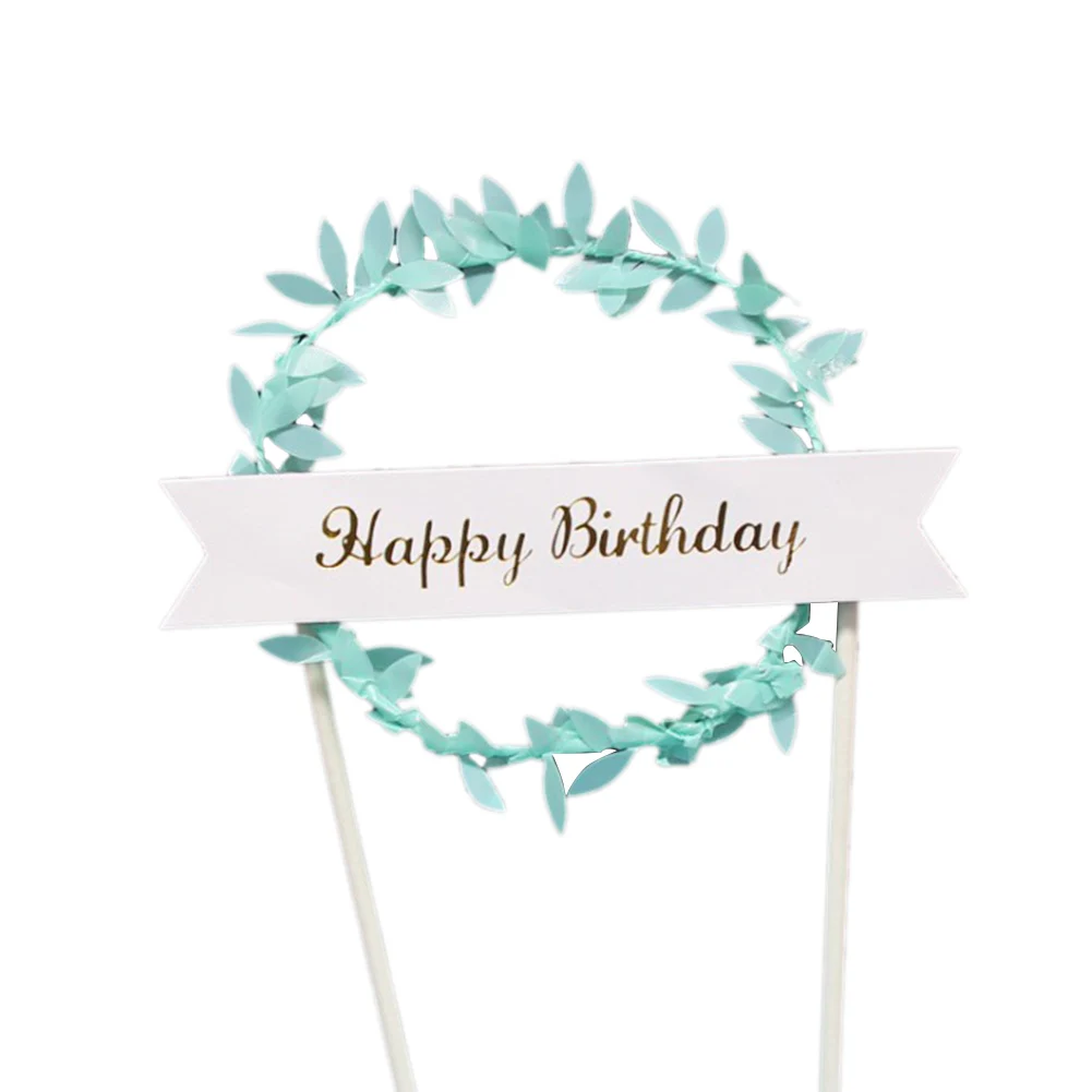 

Birthday Cake Vine Wreath Insert Card Round Baking Dessert Table Decoration