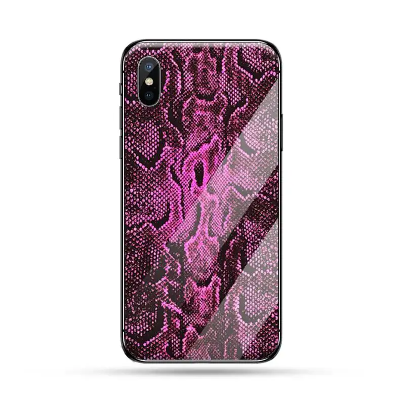 

Leopard Print Pattern Snakeskin luxury Anti-fall Phone Case Tempered glass For iphone 5C 6 6S 7 8 plus X XS XR 11 PRO MAX