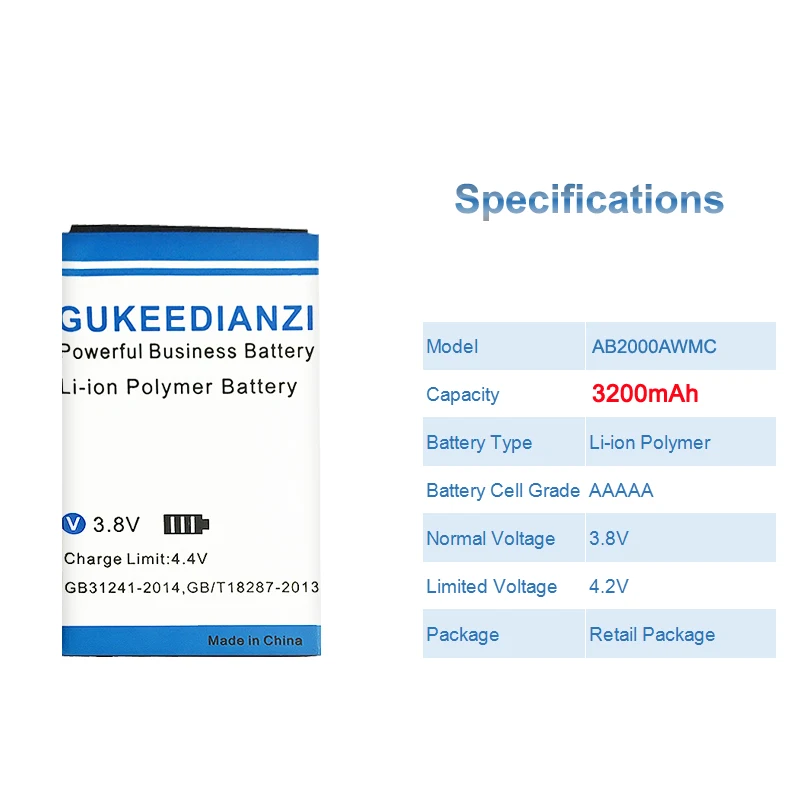 Аккумулятор для телефона GUKEEDIANZI AB2000AWMC/AB2000FWML PHILIPS Xenium X501 X513 X523 X130 X623 X3560 CTX130 CTX523 CTX513
