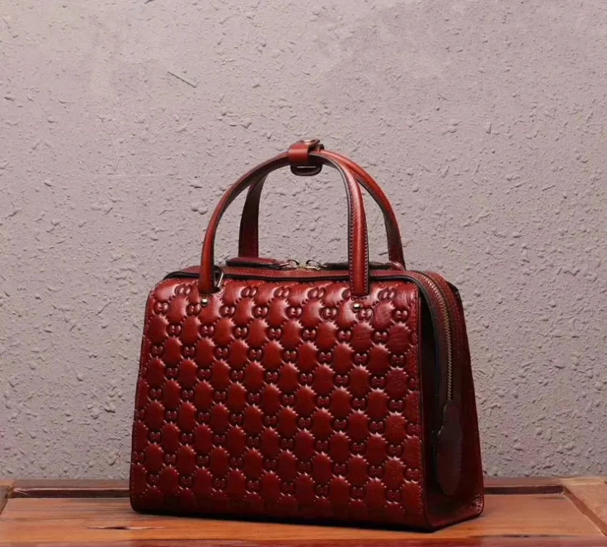 brown SUWERER женские сумки из натуральной кожи новые модные роскошные сумки женские сумки с тиснеными цветами женские кожаные сумки через плечо - Цвет: brown