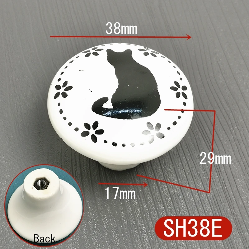 

Белые керамические часы со звездами и цветами, черные ручки для мебели с рисунком, кухонный шкаф, рукоятки и ящики для детей