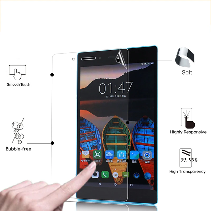 

Premium clear Glossy coverFor Lenovo Tab3 7 LTE 7.0" tablet pc Anti-Scratches HD LCD Screen Protector Film with cleaning cloth