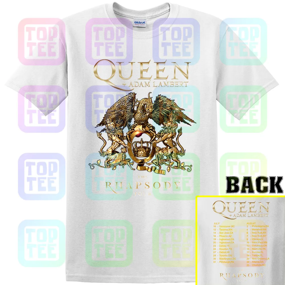 Queen + Адам Ламберт Рапсодию Тур концерт 2019 футболка S 3XL|Мужские футболки| |