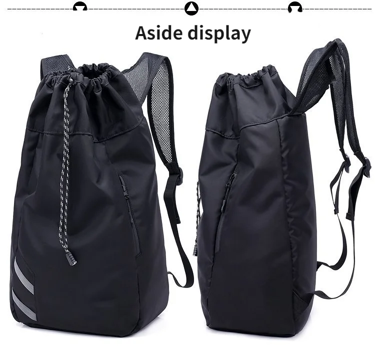 

Man sport backpack Ourdoor Basketball football drawstring Gym backpack Unisex Oxford Water-repellent travel hiking backpack