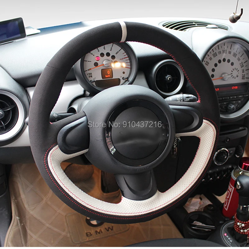 

Для Mini JCW Clubman Paceman Coupe многоцветный перфорированный замшевый кожаный чехол для ручного шитья рулевого колеса