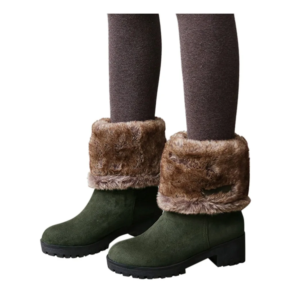 Женские зимние ботинки на квадратном каблуке ботильоны нескользящие