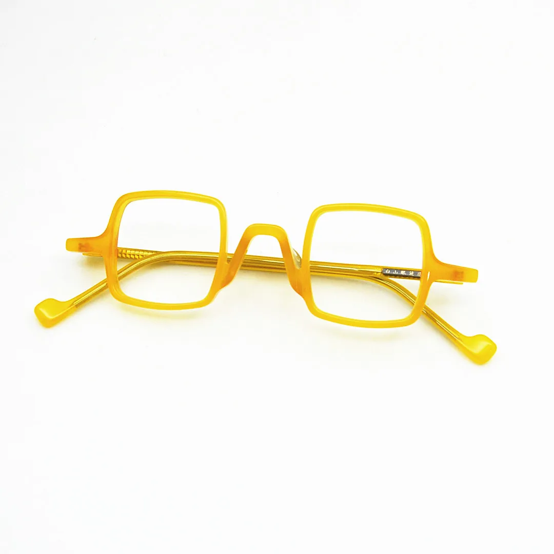 Belight Optical Japan Design Acetate Small Mini Square Shape Men Women Vintage Retro Prescription Eyeglasses  Frame Eyewear