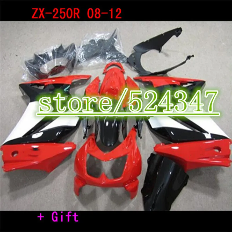 

Новый комплект обтекателей из АБС-пластика для Kawasaki Ninja 250 EX250 ZX250R 2008 2009 2010 2011 2012 08 09 10 11 12 13 14 красный синий белый