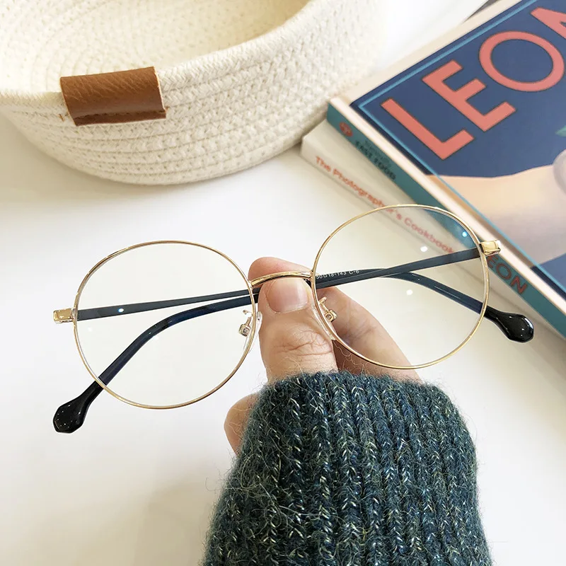 Уникальный кристалл ноги ретро круглые очки оправа синий светильник 2020 мужские