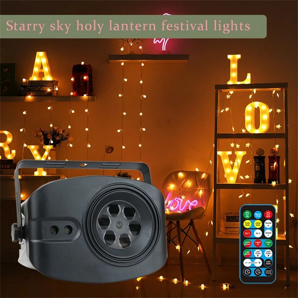 

48 Pattern Christmas Party Lights Santa Claus Dynamic Animation Lights Music Sound Control Strobe Projector for Family Birthday