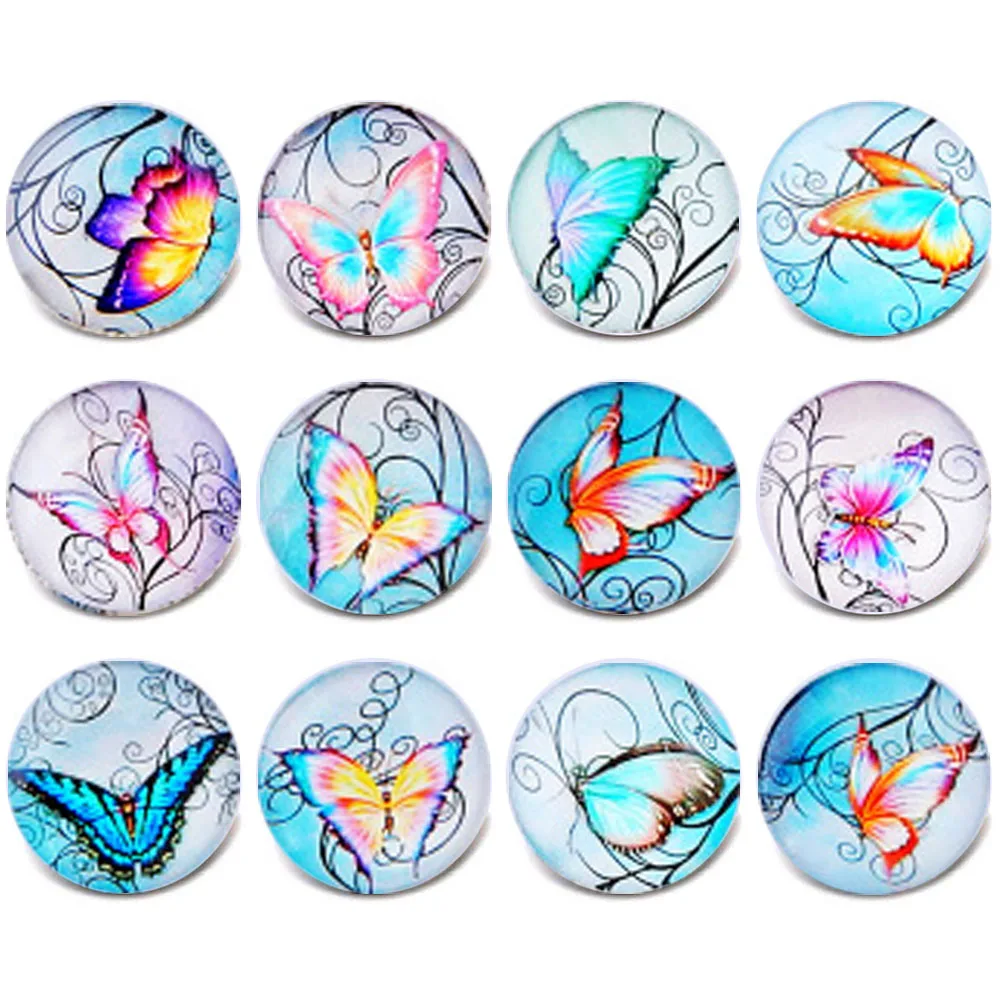 10 шт./лот кнопки ювелирные изделия смешанные винтажные с принтом бабочки